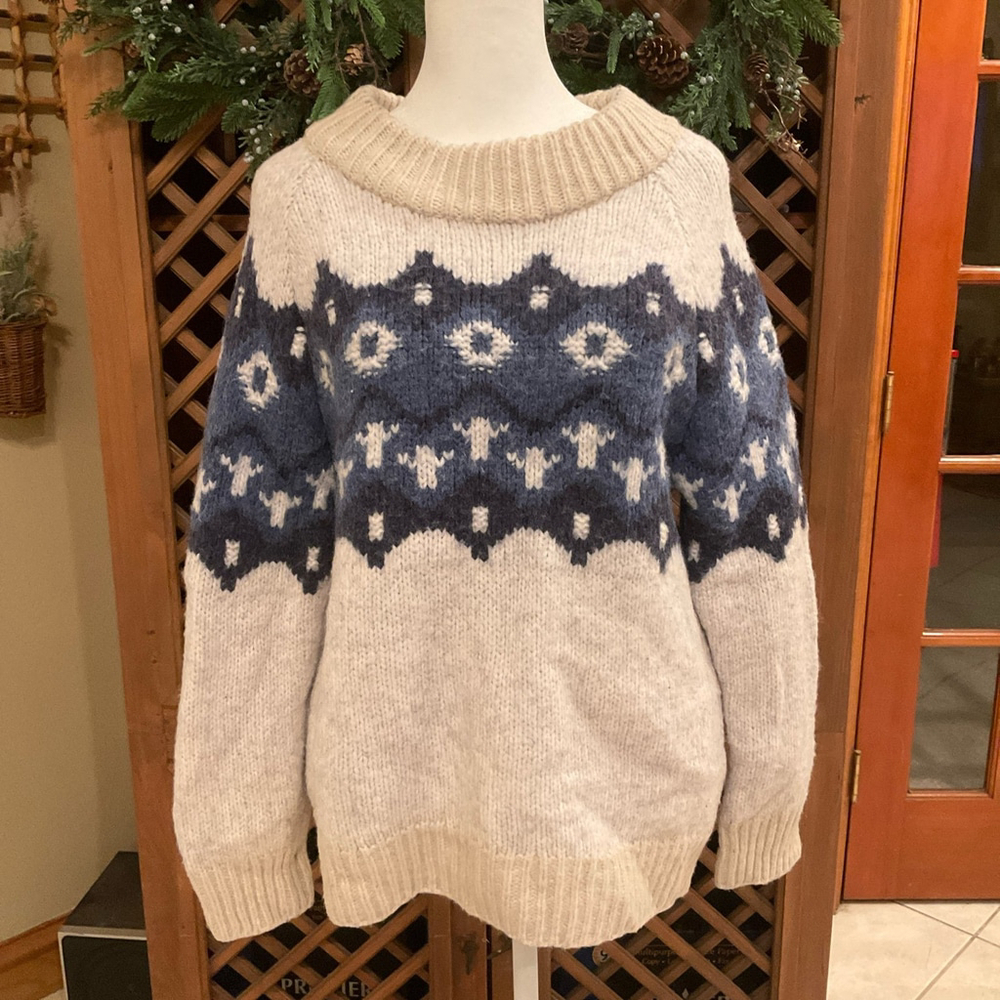 Aerie Fair Isle Cottage Core Granola Aerie Wool Blend Womens Medium